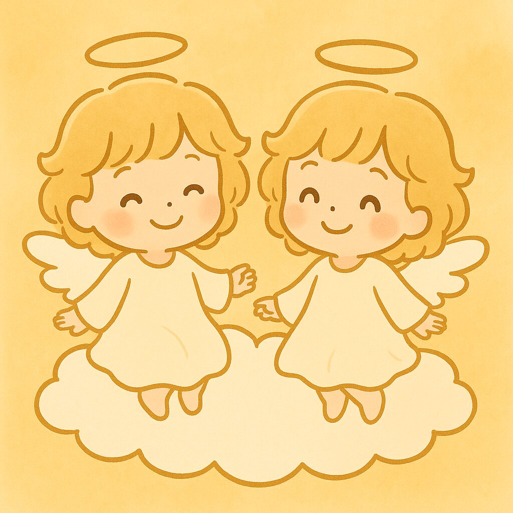 ゆるふわな双子天使のイラスト